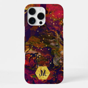 Abstract Evening Red, Cream and Midnight Blue iPhone 16 Pro Max Case