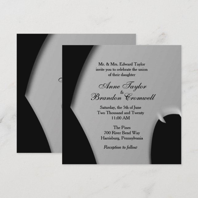 Abstract Evening Wedding Invitation (Front/Back)