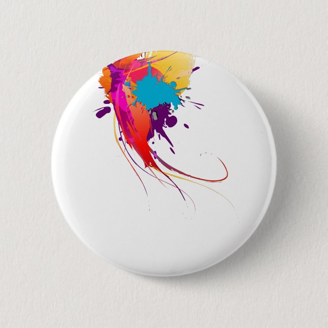 Abstract Exotic Butterfly Paint Splatters 2 Inch Round Button (Front)