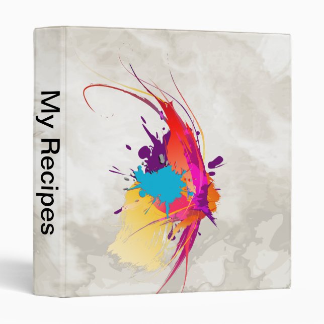 Abstract Exotic Butterfly Paint Splatters Binder (Front/Spine)