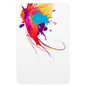 Abstract Exotic Butterfly Paint Splatters Magnet