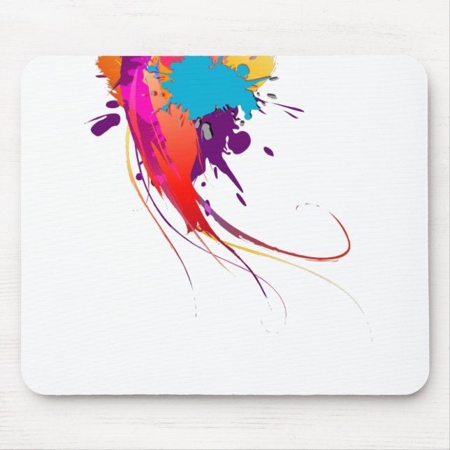 Abstract Exotic Butterfly Paint Splatters Mouse Pad (Front)