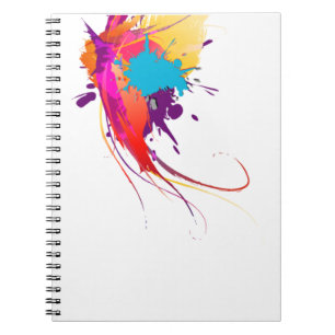 Abstract Exotic Butterfly Paint Splatters Notebook