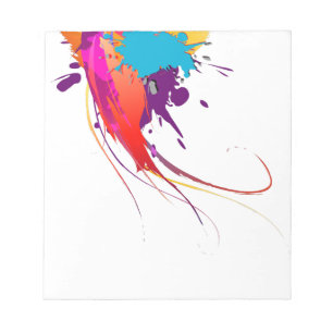 Abstract Exotic Butterfly Paint Splatters Notepad