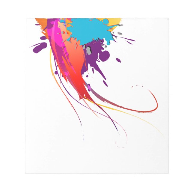 Abstract Exotic Butterfly Paint Splatters Notepad (Front)