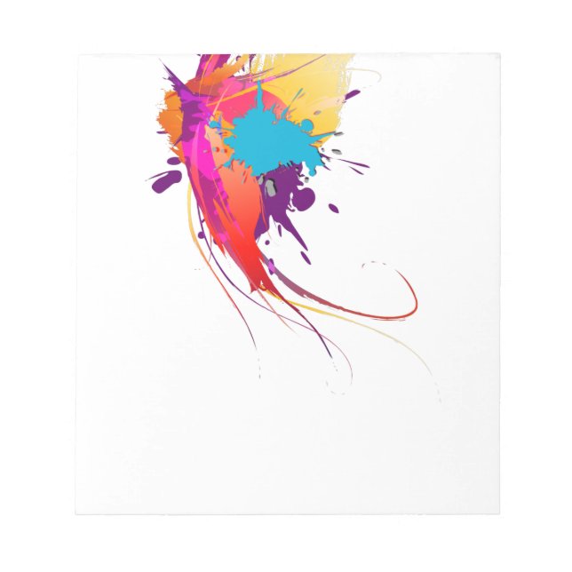 Abstract Exotic Butterfly Paint Splatters Notepad (Front)