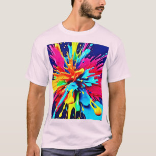 Abstract Explosion of Colour and Paint T-Shirt