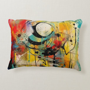 Abstract explosion of vibrant colours and dynamic  accent pillow