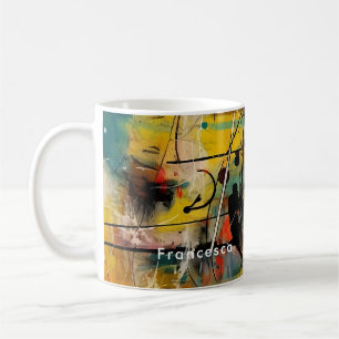 Abstract explosion of vibrant colours and dynamic coffee mug