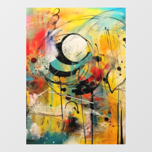 Abstract explosion of vibrant colours and dynamic  window cling