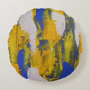 Abstract Expression No.10 by Michael Moffa Round Pillow