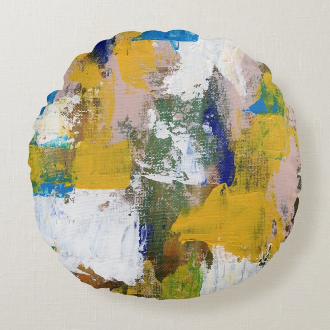 Abstract Expression No.11 by Michael Moffa Round Pillow (Front)