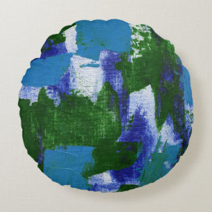 Abstract Expression No.4 by Michael Moffa Round Pillow