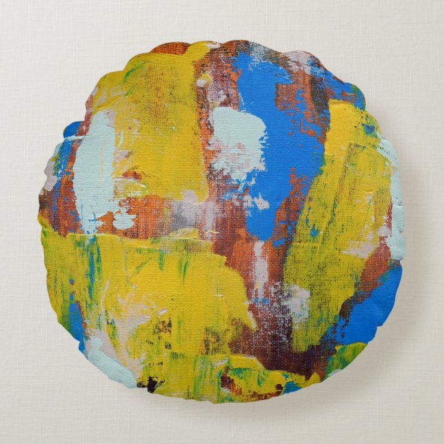 Abstract Expression No.7 by Michael Moffa Round Pillow (Front)