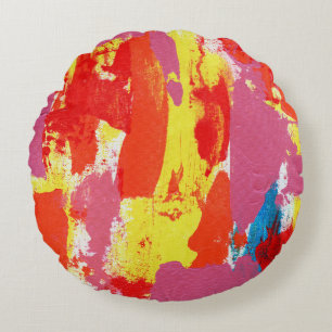 Abstract Expression No.7 by Michael Moffa Round Pillow