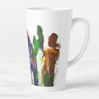 Abstract Expression of Human Figures in Motion Latte Mug