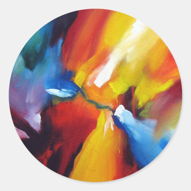 Abstract Expressionism Painting Classic Round Sticker (Front)