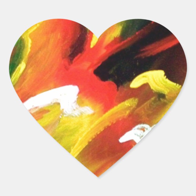 Abstract Expressionism Painting Heart Sticker (Front)