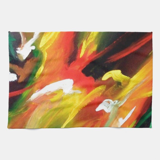 Abstract Expressionism Painting Kitchen Towel (Horizontal)