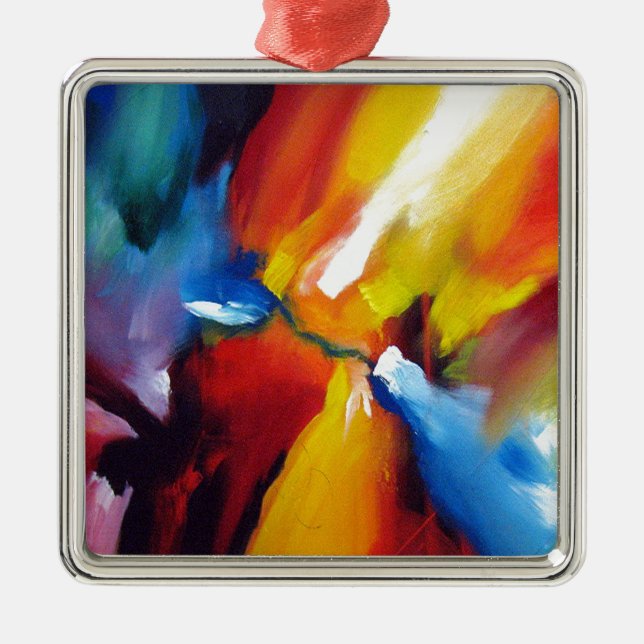Abstract Expressionism Painting Metal Ornament (Front)