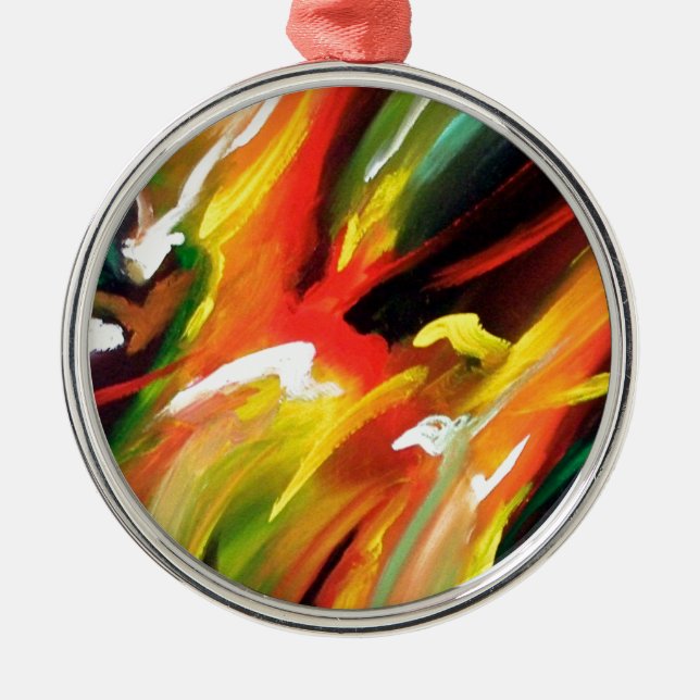 Abstract Expressionism Painting Metal Ornament (Front)