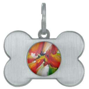 Abstract Expressionism Painting Pet ID Tag