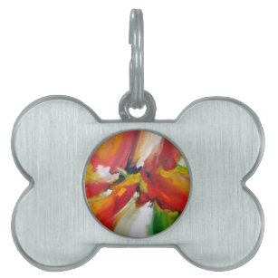 Abstract Expressionism Painting Pet ID Tag