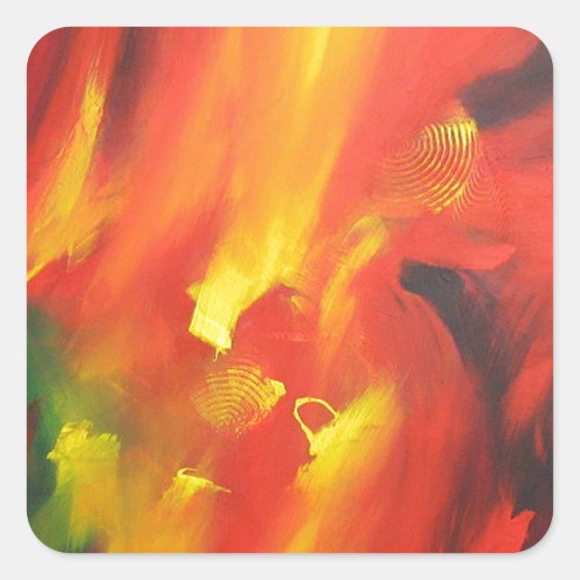 Abstract Expressionism Painting Square Sticker (Front)