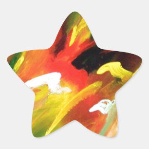 Abstract Expressionism Painting Star Sticker