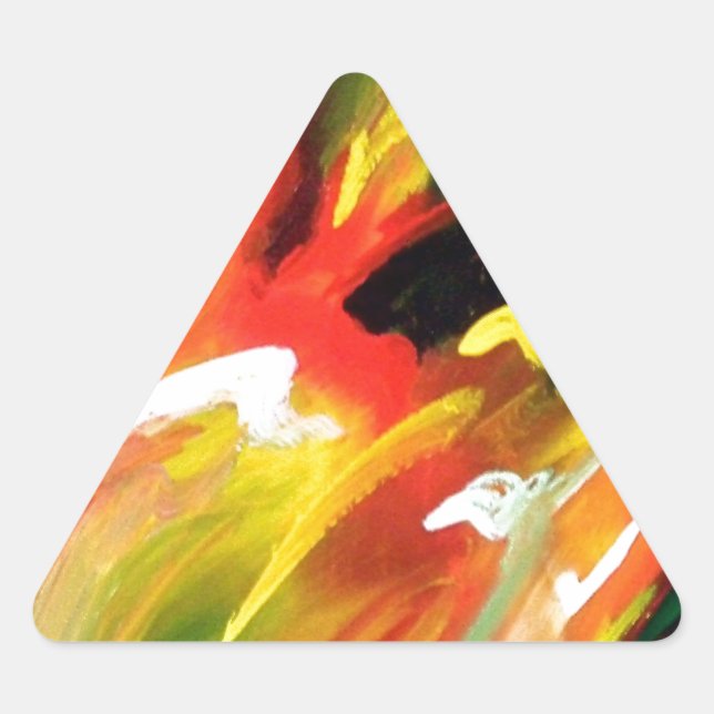 Abstract Expressionism Painting Triangle Sticker (Front)