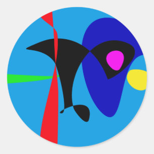 Abstract Expressionism Simple Digital Art Classic Round Sticker