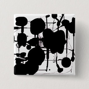 Abstract Expressionist 2 Inch Square Button