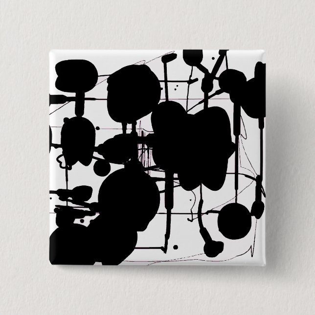 Abstract Expressionist 2 Inch Square Button (Front)