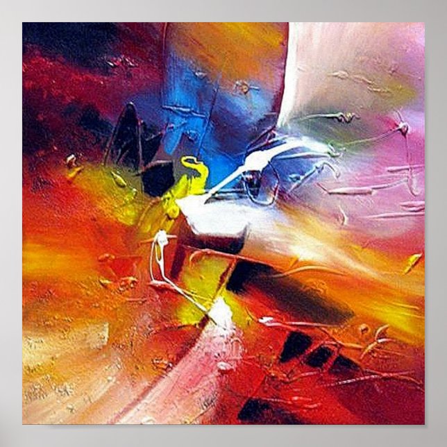 Abstract Expressionist Art Painting Colourful Poster (Front)