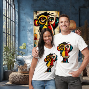 Abstract Expressionist Monkey Modern Geometric T-Shirt