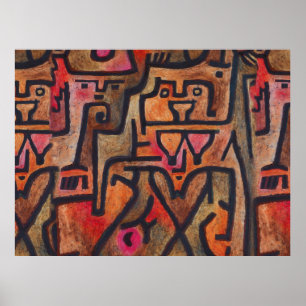 Abstract Expressionist Red Paul Klee art Poster