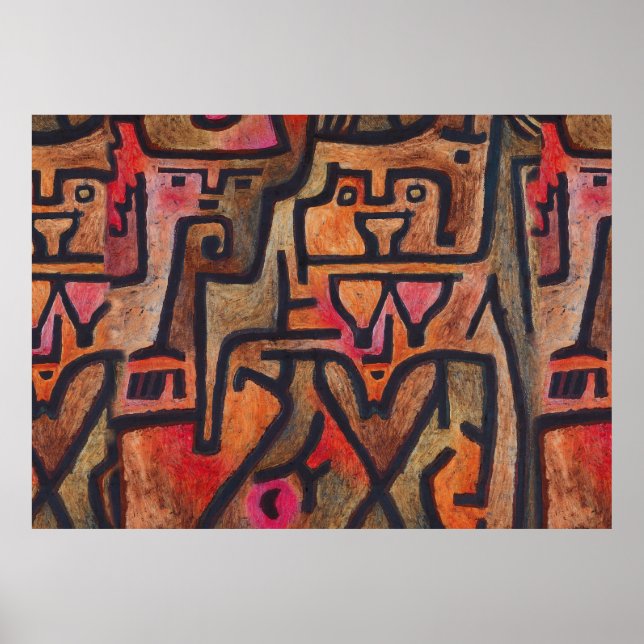 Abstract Expressionist Red Paul Klee art Poster (Front)