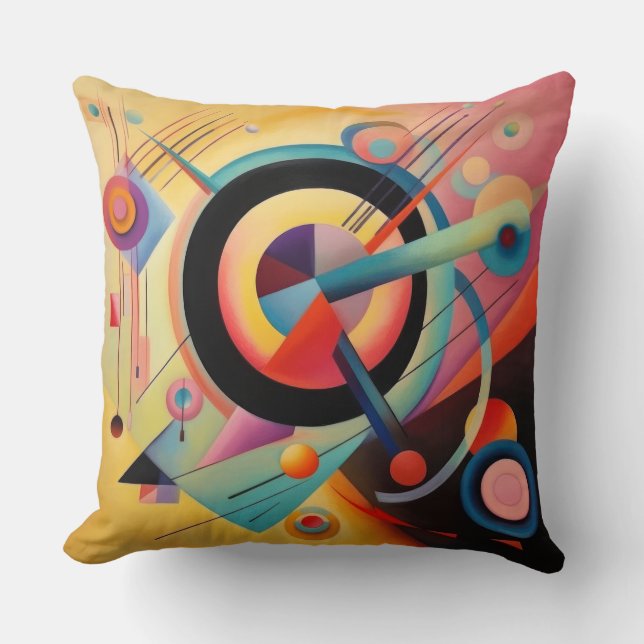 Abstract Expressionist Throw Pillow (Front)