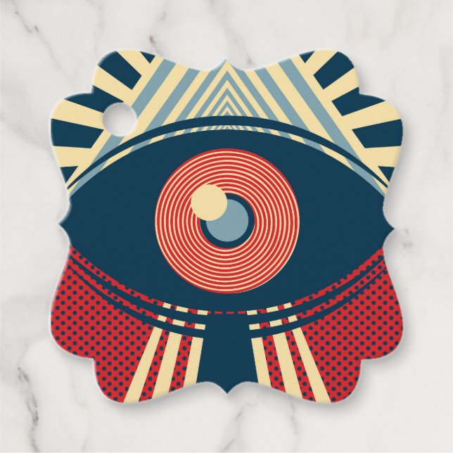 Abstract Eye Design    Favour Tags (Front)