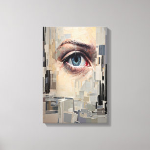 Abstract Eye – Surreal Geometric Vision Art Canvas Print