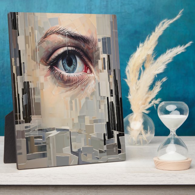 Abstract Eye – Surreal Geometric Vision Art Plaque (Side)