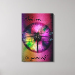 Abstract Eye with Dragonfly Canvas Print