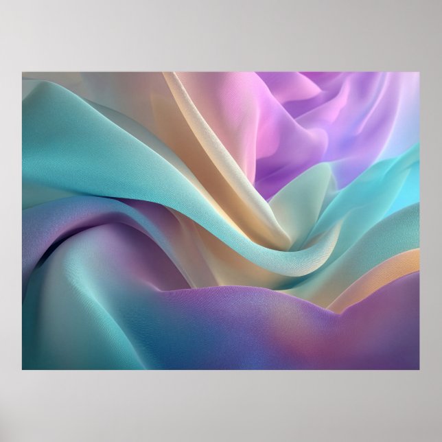 Abstract Fabric Texture in Pastel Tones Poster (Front)