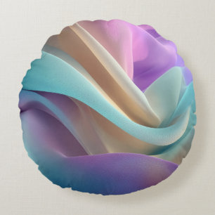 Abstract Fabric Texture in Pastel Tones Round Pillow