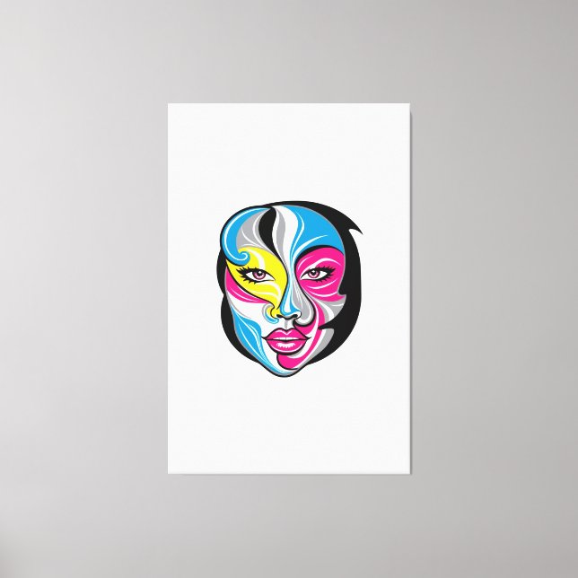 Abstract Face Art logo design Canvas Print (Front)