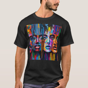 Abstract Face Colorful Artsy Fun Whimsical Modern T-Shirt