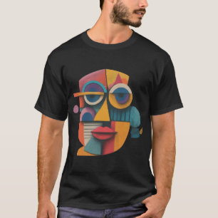 Abstract Face Colourful Artsy Fun Whimsical Modern T-Shirt