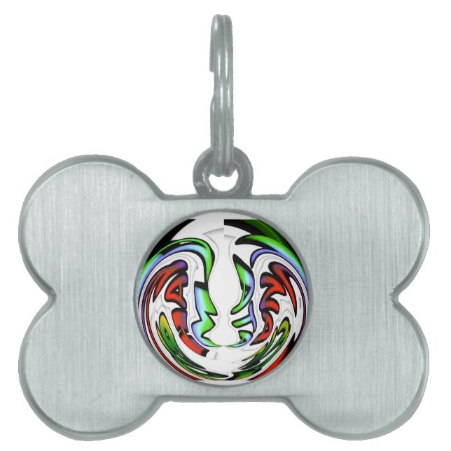 Abstract Face Hakuna Matata Art Print Pet Tag (Front)
