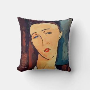 Abstract Face In Brown Throw Pillow