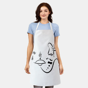 Abstract Face Line Art Apron